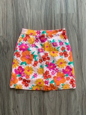 NWT Princess Highway Retro Mod Floral Mini Skirt in Orange, Pink & Green